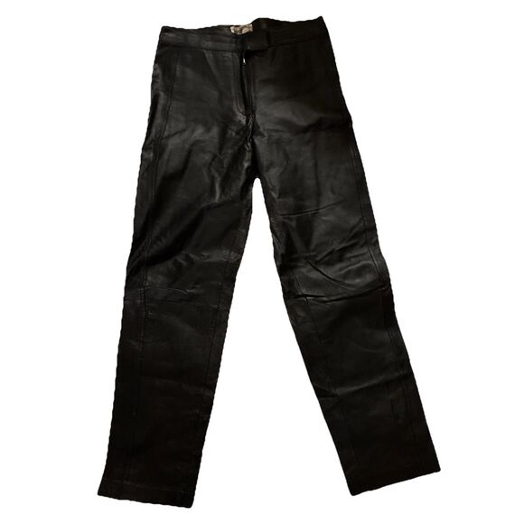 Bagatelle Women’s Leather Pants Size 8 Black High Rise Straight Leg Fully Lined